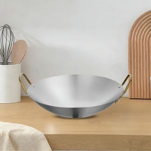 BW-C1212 Wajan Penggorengan Stainless Steel Gagang Gold Anti Lengket / Wajan Serbaguna Premium