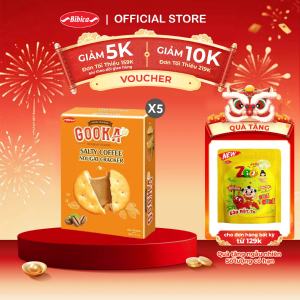 [COMBO ĐẠI TIỆC] Hộp bánh quy kem dẻo Gooka xuất khẩu Hàn - Cracker Nougat Cà Phê muối Bibica 100g
