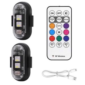 QIXING Waterproof Wireless LED Strobe Lights 8 Colors Anti-Collision Aircraft Indicator Car Replacement Accessories Ultra-Bright Dummy Alarm Lamp Car
