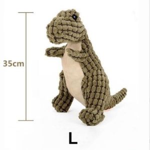 Stuffed Dog Toys Durable Plush Dog Toy with Crinkle Paper Cute Dinosaur Squeaky Dog Toys Dog Chew Toys forSmall Medium Large Breed "SG seller"