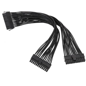 24Pin Male to 24Pin Female Extension Power Cable 1 To 2Port Power Supply Wire for Powering Two Mainboards in PCs