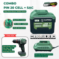 Combo Pin 20 Cell THPRRO Dung Lượng 10.0Ah Tặng Thân Khoan 10mm THPRO Không Chổi Than Kèm 1 Sạc Nhanh 1.5 Ah. 
