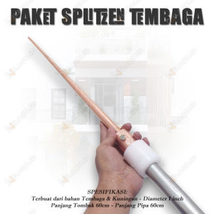 Paket Penangkal Petir Tembaga Tombak Petir 1in 60cm Pipa Penangkal Petir 60cm Sok Teflon Splitzen