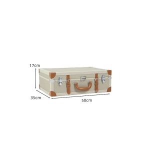 FFBH Vintage Storage Fabric Leather Handheld Portable Storage Clothes Organizer European Simple Home Decor Organization 8N6Y2