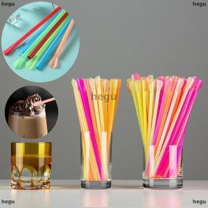 [COD] hegu หลอดพลาสติกหลากสี100ชิ้นหลอดสำหรับดื่มช้อนบาร์ผับหลอดดูดโคลนสำหรับงานเลี้ยงฉลองวันเกิด