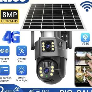 Camera PTZ sim 4G 2 mắt 1 pin Năng Lượng Mặt Trời