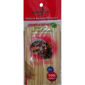 Walstar 100pc/pack Natural Bamboo Skewers Barbecue Sticks Disposable Wood Sticks Barbecue Food BBQ SB