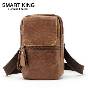 Smart King New Fashion Shoulder Sling Bag Crossbody Bags For Men Genuine Cow Leather Fashion Multifunctional Outdoor Cool Messenger Sling Bags Business Casual Waist Bag