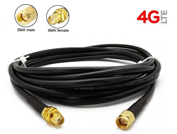 Rg58 Low Loss Coaxial Cable Rp Sma Male To Rp Sma Female Connector Rf Adapter Cable 50ohm 10m 7354