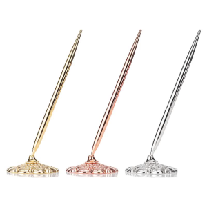 Bút bi kim loại kèm theo cơ sở đứng bàn văn phòng truy cập khách mời đám cưới dấu hiệu