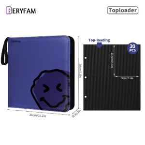BERYFAM Toploader Binder Album Set Card Black Binder Trading Cards 240Pocket Photocard Lomo Card Blueberry Series