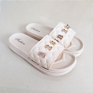 Sandal Selop Slip On Wanita Kekinian Woman Fashion Motif Huruf 3D Style Korean Import COD SPT-51