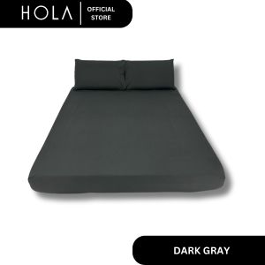HOLA Bedsheet | Plain Cotton | Full Garter Fitted Sheet + 2 Overlap Pillowcase - Industrial Colors