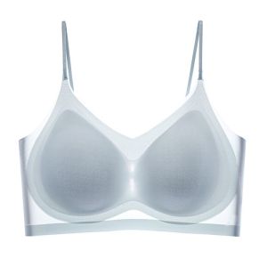 Summer ultra-thin womens underwear tube top bra breathable ice silk slimming gathered seamless beautiful back sling bra