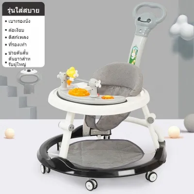 รถหัดเดินเด็ก รถหัดเดิน รถวงกลมเด็ก ดนตรี + ของเล่น baby walker พับเก็บในปุ่มเดียว ปรับความสูงได้ 6 ระดับ สำหรับเด็กเล็ก6-24เดือนรถกลมหัดเดิน