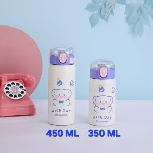 TUMBLER TERMOS MINI DENGAN SEDOTAN VACUUM CUP HOT & COOL 350 ML STAINLESS STEEL 304 / TERMOS TAHAN PANAS & DINGIN / BOTOL MINUM TERMOS AIR ANAK