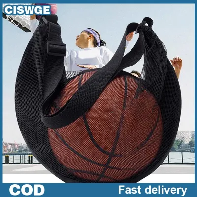 CISWGE 1pcs duy nhất bóng Túi với dây kéo túi lưới bóng lưu trữ túi thể thao thiết bị dây kéo Sling lưu trữ NET mang bóng rổ
