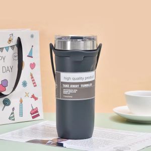 Ly giữ nhiệt cao cấp TYE 710ml inox316 có dây xách cốc nước giữ nhiệt thể thao bình có ống hút vỏ chống xước