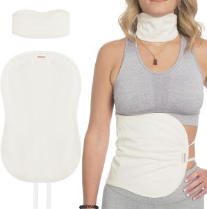 Castor Oil Pack Compress for Liver Detox & Thyroid Kit - Organic Cotton Mess-Free Reusable Castor Oil Wrap - Improve Sleep and Digestion Reduce Inflammation(Castor Oil Not Included)