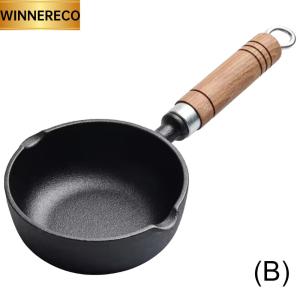 11/13cm Cast Iron Household Frying Pan Nonstick Small Soup Pot Milk Pan Hot Oil Pan Gas Stove Induction Cooker Universal
