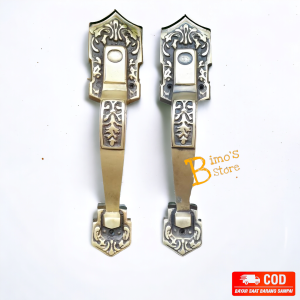 Handle Pintu Rumah Motif Garas Antik  Handle Pintu Kuningan 1 pasang 28cm
