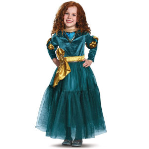 Halloween Childrens Brave Legend cos Clothing Merida Dress up Party Clothing Anime Stage Performance Clothing