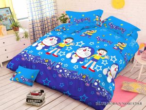 ( BAYAR DI TEMPAT ) Seprai Karakter Tsum-Tsum Ukuran 180x200 Anti Luntur Bahan Katun Premium Mirip Sprei Bonita 1 set dengan sarung bantal dan guling