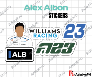 Alex Albon 2025 Sticker Pack or Individual Stickers / GLOSSY SET / MATTE SET / HOLOGRAPHIC RAINBOW SET / Waterproof / Scratchproof
