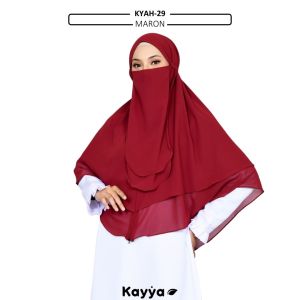 Hijab Jilbab Khimar Bergo Instan Syari Zipper Resleting Set Cadar 2 Layer Premium KYAH29