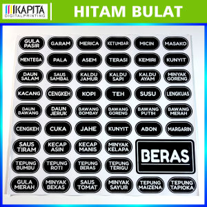 (isi 50 ) Stiker Bumbu Dapur Murah Cutting Set Vinyl Graftac Sticker Anti air Glosy