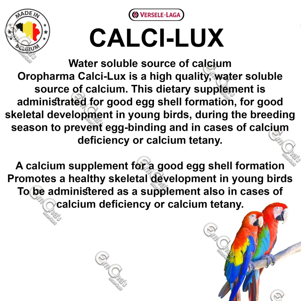 Versele Laga Calci-Lux for pet birds Lovebirds, Pigeons, Sun