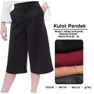 Celana Kulot Pendek 7/8 Ukuran STANDAR / Celana Wanita Pendek / Kulot Crepe Pendek