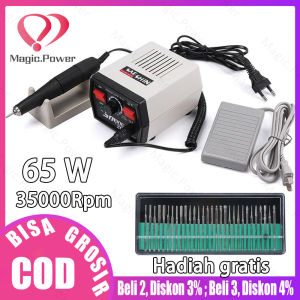[Hadiah gratis] Mesin Bor Kuku Listrik 65W 35000rpm Kuat 204 Set Manikur Listrik Mesin Pedikur Profesional Kikir Kuku Listrik