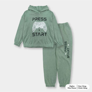 Bộ đồ nỉ thu đông cho bé trai Bigfox Miss Meow phong cách thể thao có mũ hoodie size đại trẻ em 791115 tuổi 51kg