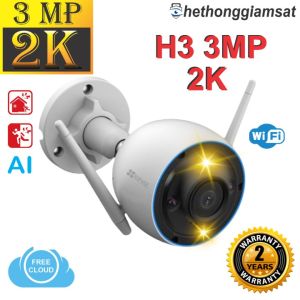 Camera Wifi Ngoài Trời EZVIZ H3 3MP 2K Màu Bang Đêm Đàm Thoại 2 Chiều - Chính Hãng Bảo Hành 24 Tháng