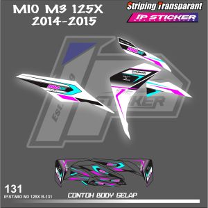 MIO M3 125X 2014 - 2015 (COD) STIKER STRIPING MOTOR YAMAHA MIO M3 125X 2014 - 2015 - STIKER LIST GRAFIK SIMPLE WARNA VARIASI DESAIN RACING HOLOGRAM DAN TRANSPARAN BISA COD IP KODE- R131