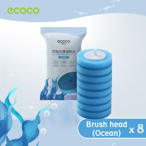 Disposable Toilet Brush Wall Mounted 360 Revolving Head with Cleaning Liquid inside Long Handle (ECOCO by renemos)