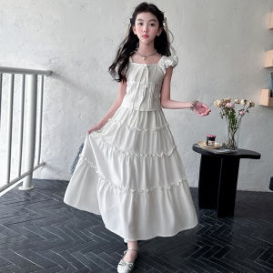 Little RD Cô Gái Mùa Hè Chia Váy Đầm 2025 Mùa Hè Cao Cấp Mặc Váy Dài Trẻ Em Mùa Hè Kỳ Nghỉ Gió Váy 25080505