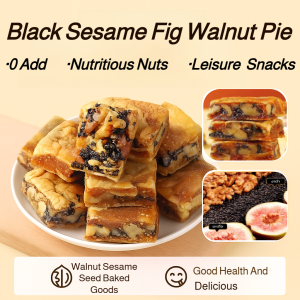 Black Sesame Fig Walnut Pie Fig Heart Walnut Kernel Independent Packaging Snack Nutritional Treat Dry Fruits And Nuts 0 Add 无花果黑芝麻核桃夹心派