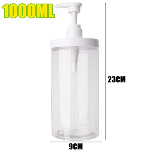 Wide Mouth Refillable Bottle for Travel PET Pump Dispenser 500ml/1000ml Easy-Clean Leakproof Container Shampoo Lotion Organizer
