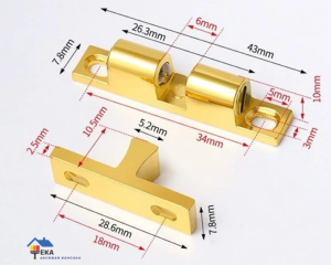 EAK - Catches keces jepit udang tiktak pelor kuningan silver Roller Grendel Masa Mata Ayam
