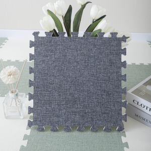 Cotton And Linen Carpet Bedroom Square Helical Teeth Splicing EVA Foam Anti Fall Measures Floor Mat ChildrenS Tatami Room Household Waterproof Scrubbable Floor Crawling Cushion Dirt-Resistant Non-Slip Mats