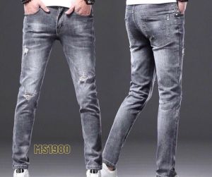Quần jean nam xám khói rách chất liệu jean cao cấp vải Jean co giản 4 chiều cực đẹp chuẩn from ôm dáng skinny sang trọng MS1890