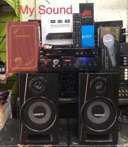 Karaoke set Promac SPK-40 speaker system with Megapro Doremi D777 MIDI karaoke player with 16000+ songs FREE microphone