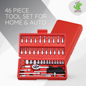 Set Kunci Shock 46 Pcs Paket Lengkap Obeng Pas Sok Socket Ring Tool Kit Alat Perkakas Service Venrc Wakakids