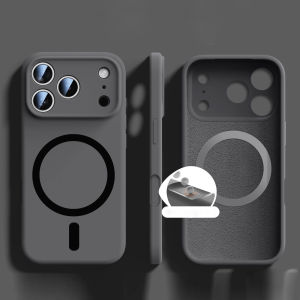 Liquid Silicone for Magsafe Case for iPhone 17 Pro Max Air Soft Lens Protect Shockproof Cover for iPhone 16 12 13 14 15 Pro Max