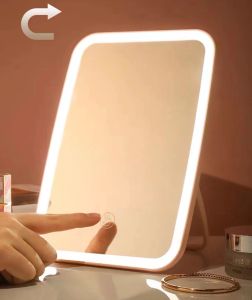 ไฟLED แบตเตอร์รี่ กระจก กระจกมีไฟแบตเตอร์ กระจกแต่งหน้า กระจก กระจกส่องหน้า น่ารัก แบบพกพา