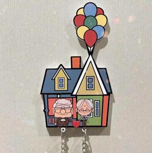 ZEEMIN Christmas Disney Princess Series Keychain Refrigerator Magnet Mickey Mouse Tangled Lilo & Stitch Key Hook Cartoon Pendant Home Decor