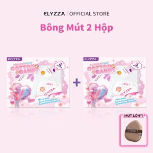 [HOT] Bông Phấn Cotton Candy ELYZZA Mềm Mại Và Thân Thiện Với Da Có Thể Sử Dụng Cả Khô Và Ướt Kèm Theo Một Bông Phấn Nhỏ Cọ Đánh Nền+Mút Đánh Nền(3 PCS) Giúp Trang Điểm Tinh Tế
