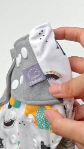 Elinfant Wholesale 4pcs/set Washable Baby Nappies Gray Mesh Cloth Diaper Adjustable & Reusable Pocket Diapers Free shipping2026